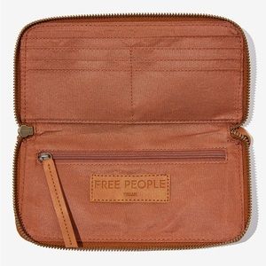 FREE PEOPLE - Distressed Vegan Leather Wallet Wristlet